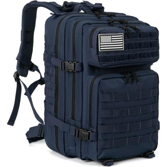 QT&QY 45L Tactical Backpack Molle Military Hiking Bug Out Bag Waterproof - Picture 1 of 7